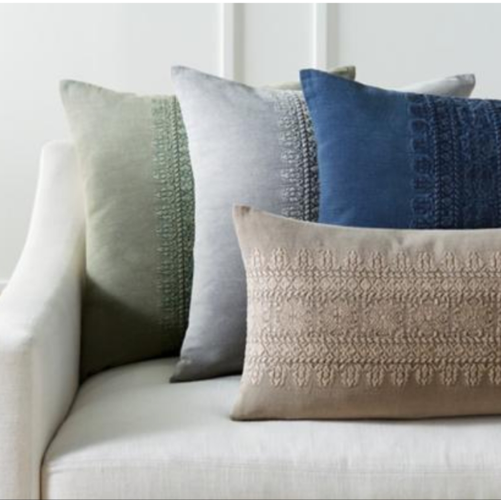 NWT Frontgate Cleo Cotton Lumbar Pillow Cover 13 x 22"